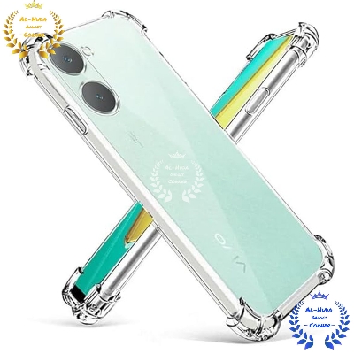 Picture of Shockproof & Transparent Crystal Clear Back Cover Case / Matte Protective Lens Flexible Back Cover for Vivo Y18 / Y18 Ultra / Y28s 5G / vivo T3 Lite | Slim Silicone Cover with Soft Lining Shockproof Full Body Bumper Case