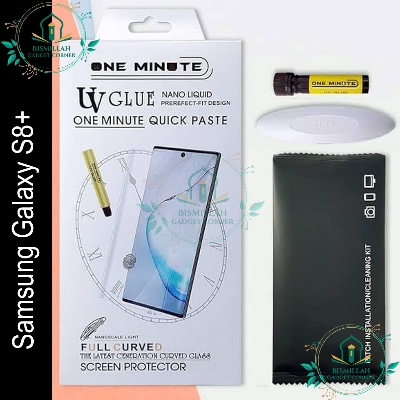 Picture of Premium UV Tempered Glass For Samsung Galaxy S8 Plus / Samsung Galaxy S8+ Screen Protector Curved with Liquid Glue and UV Light -Transparent Clear