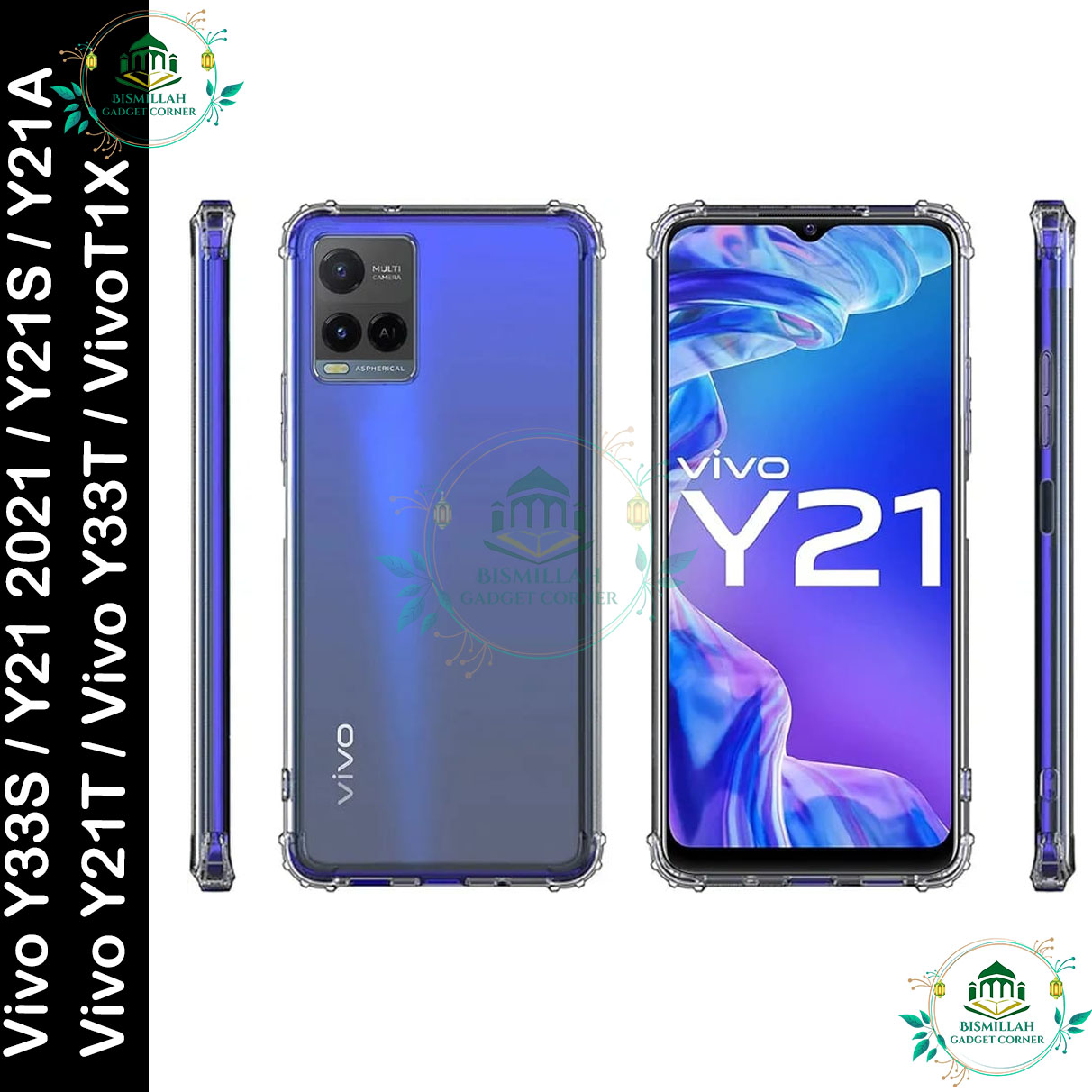 Picture of Transparent back cover For Vivo Y21e / Vivo Y33S / Vivo Y21 2021 / Vivo Y21S / Vivo Y21A / Vivo Y21T / Vivo Y33T / Vivo T1X Luxury transparent Protect Back Cover Soft Case