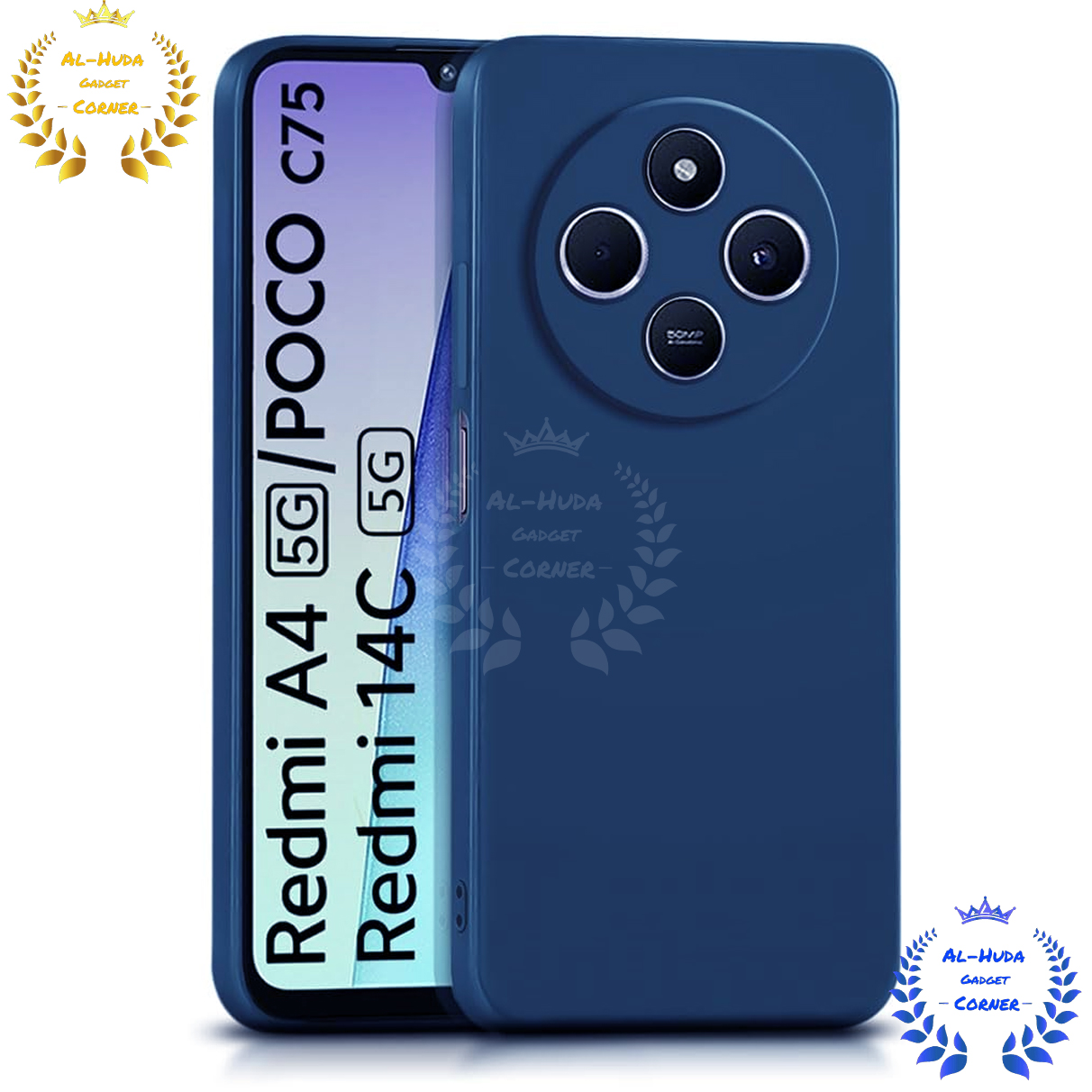 Picture of Shockproof & Transparent Crystal Clear Back Cover Case / Matte Protective Lens Flexible Back Cover for Redmi A4 5G | Poco C75 5G | Redmi 14C 5G | Slim Silicone Cover with Soft Lining Shockproof Full Body Bumper Case