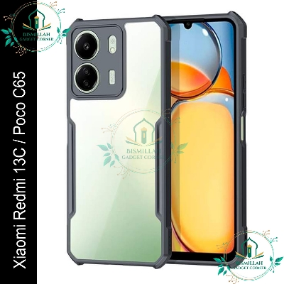 Picture of Xundd Back Cover for Xiaomi Redmi 13C / Xiaomi Poco C65 Transparent Hybrid Hard PC Back Bumper