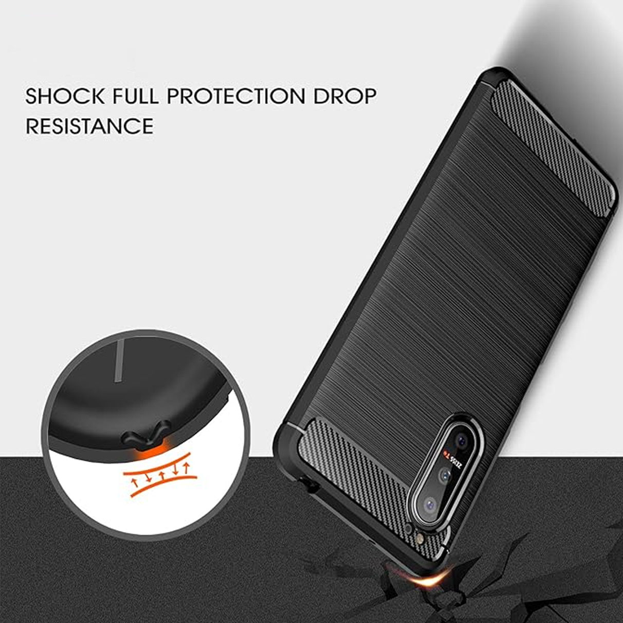 Picture of Original Spigen cover For Nokia 3.4 Carbon Fiber Back cover Soft Slim Fashion Non-Slip Protective Carbon Fiber Phone Case
