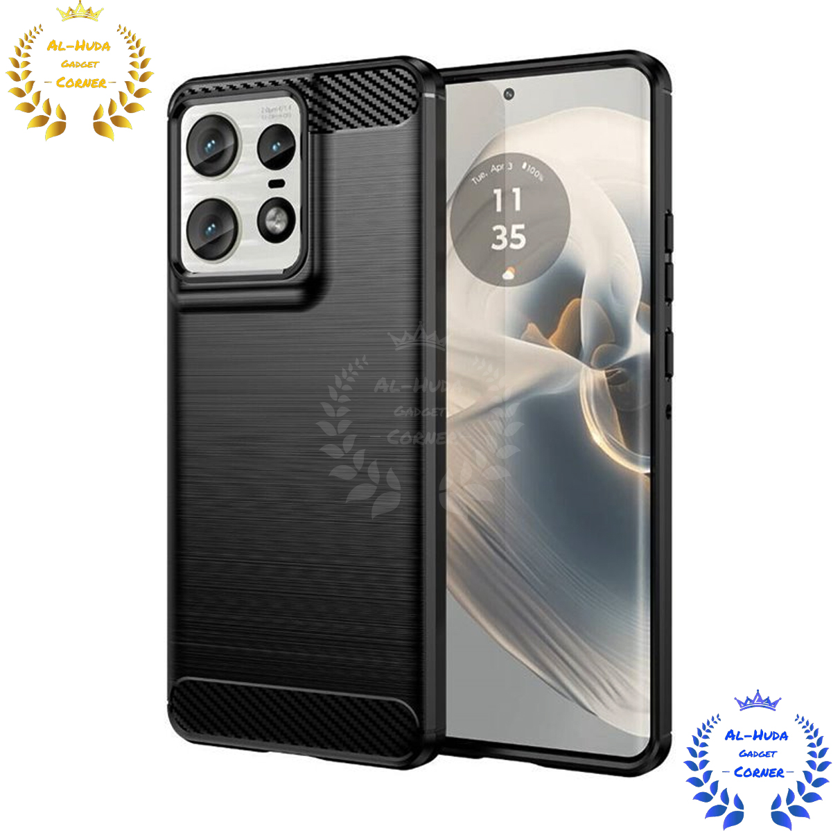 Picture of High Quality Spigen cover For Motorola Edge 50 Pro 5G Carbon Fiber Back cover Soft Slim Fashion Non-Slip Protective Carbon Fiber Phone Case