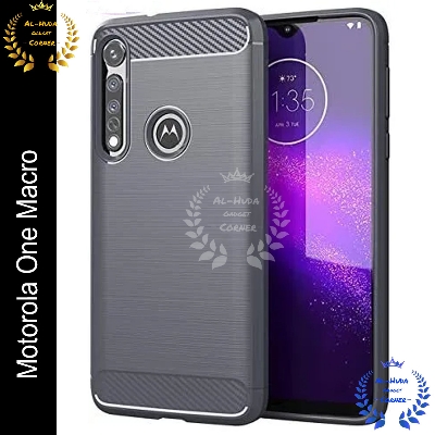 Picture of Original Spigen cover For Motorola One Macro Carbon Fiber Back cover Soft Slim Fashion Non-Slip Protective Carbon Fiber Phone Case