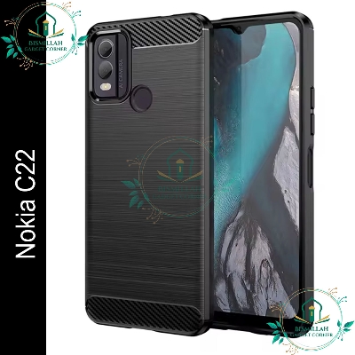 Picture of High Quality Spigen cover For Nokia C22 Carbon Fiber Back cover Soft Slim Fashion Non-Slip Protective Carbon Fiber Phone Case