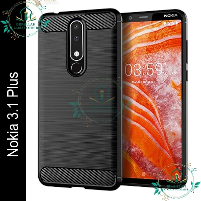 Picture of High Quality Spigen cover For Nokia 3.1 Plus Carbon Fiber Back cover Soft Slim Fashion Non-Slip Protective Carbon Fiber Phone Case