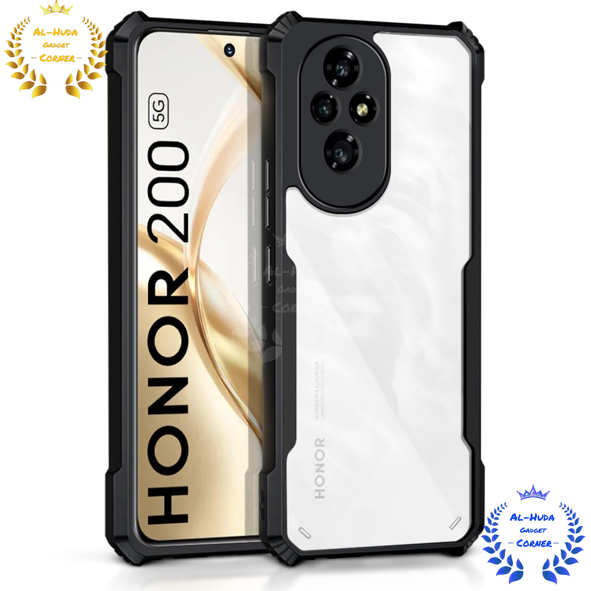 Picture of Shockproof & Transparent Crystal Clear Back Cover Case / Matte Protective Lens Flexible Back Cover for Honor 200 5G | Slim Silicone Cover with Soft Lining Shockproof Full Body Bumper Case