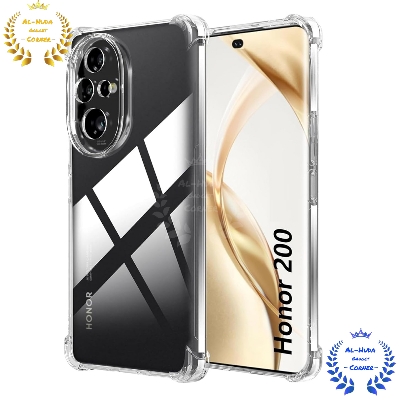 Picture of Shockproof & Transparent Crystal Clear Back Cover Case / Matte Protective Lens Flexible Back Cover for Honor 200 5G | Slim Silicone Cover with Soft Lining Shockproof Full Body Bumper Case