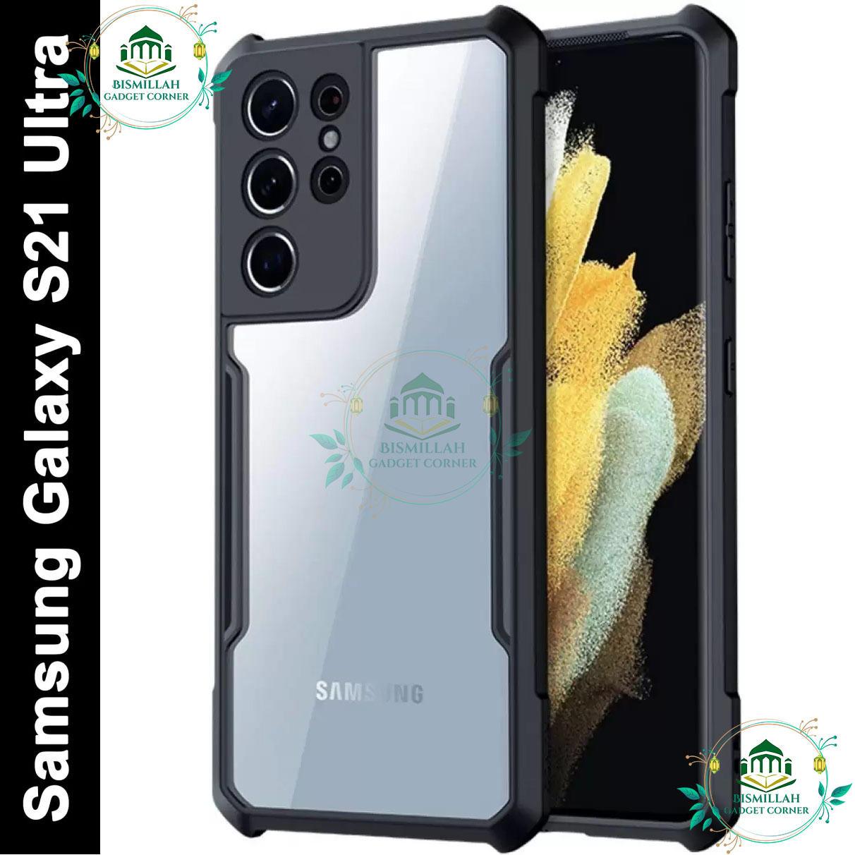 Picture of Xundd Back Cover for Samsung Galaxy S21 Ultra 5G Transparent Hybrid Hard PC Back Bumper