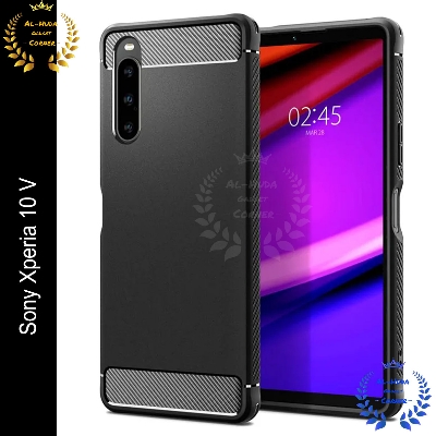 Picture of Spigen cover For Sony Xperia 10 V Carbon Fiber Back cover Soft Slim Fashion Non-Slip Protective Carbon Fiber Phone Case