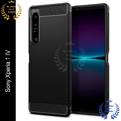 Picture of High Quality Spigen cover For Sony Xperia 1 IV Carbon Fiber Back cover Soft Slim Fashion Non-Slip Protective Carbon Fiber Phone Case