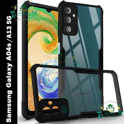Picture of Xundd Back Cover for Samsung Galaxy A04s / Samsung Galaxy A13 5G Transparent Hybrid Hard PC Back Bumper