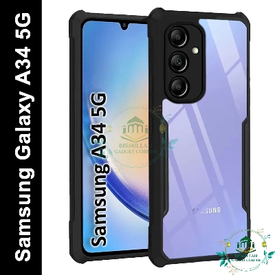 Picture of Xundd Back Cover for Samsung Galaxy A34 5G Transparent Hybrid Hard PC Back Bumper