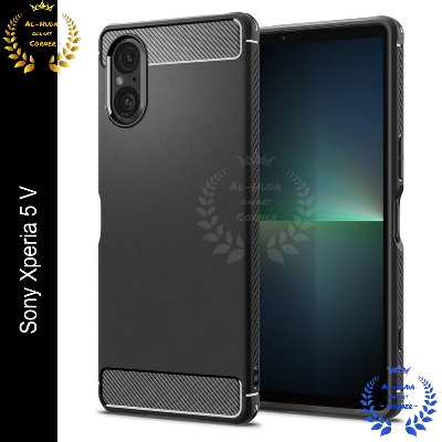 Picture of High Quality Spigen cover For Sony Xperia 5V Carbon Fiber Back cover Soft Slim Fashion Non-Slip Protective Carbon Fiber Phone Case