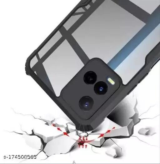 Picture of For vivo Y21E -Reinforced  Unique Shockproof Cushion Back Clear Hybrid Transparent Hard Cover Casing