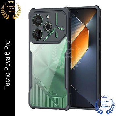 Picture of Xundd Back Cover for Tecno Pova 6 Pro Transparent Hybrid Hard PC Back Bumper