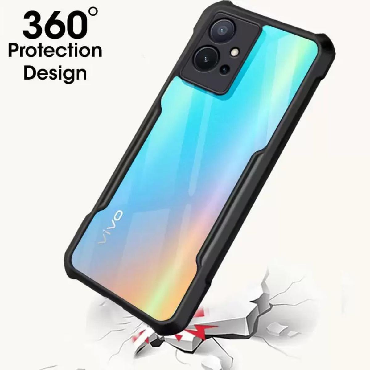Picture of For vivo T1 5G -Reinforced  Unique Shockproof Cushion Back Clear Hybrid Transparent Hard Cover Casing