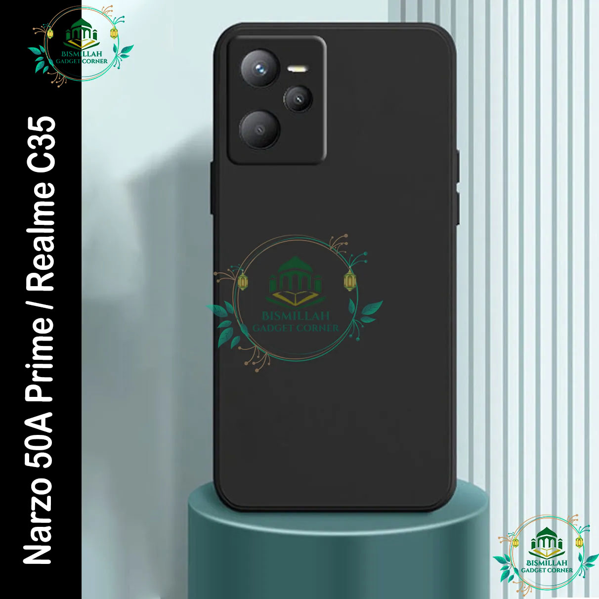 Picture of For Realme C35 / Realme Narzo 50A Prime Liquid Silicone Soft Gel Rubber Shockproof Cover - Camera - Phone Back Cover