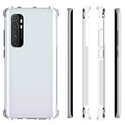 Picture of Xiaomi Mi Note 10 Lite Phone Case Transparent Soft Gel TPU Reinforced Corners Cushion Bumper Shockproof Drop Protection Case Cover