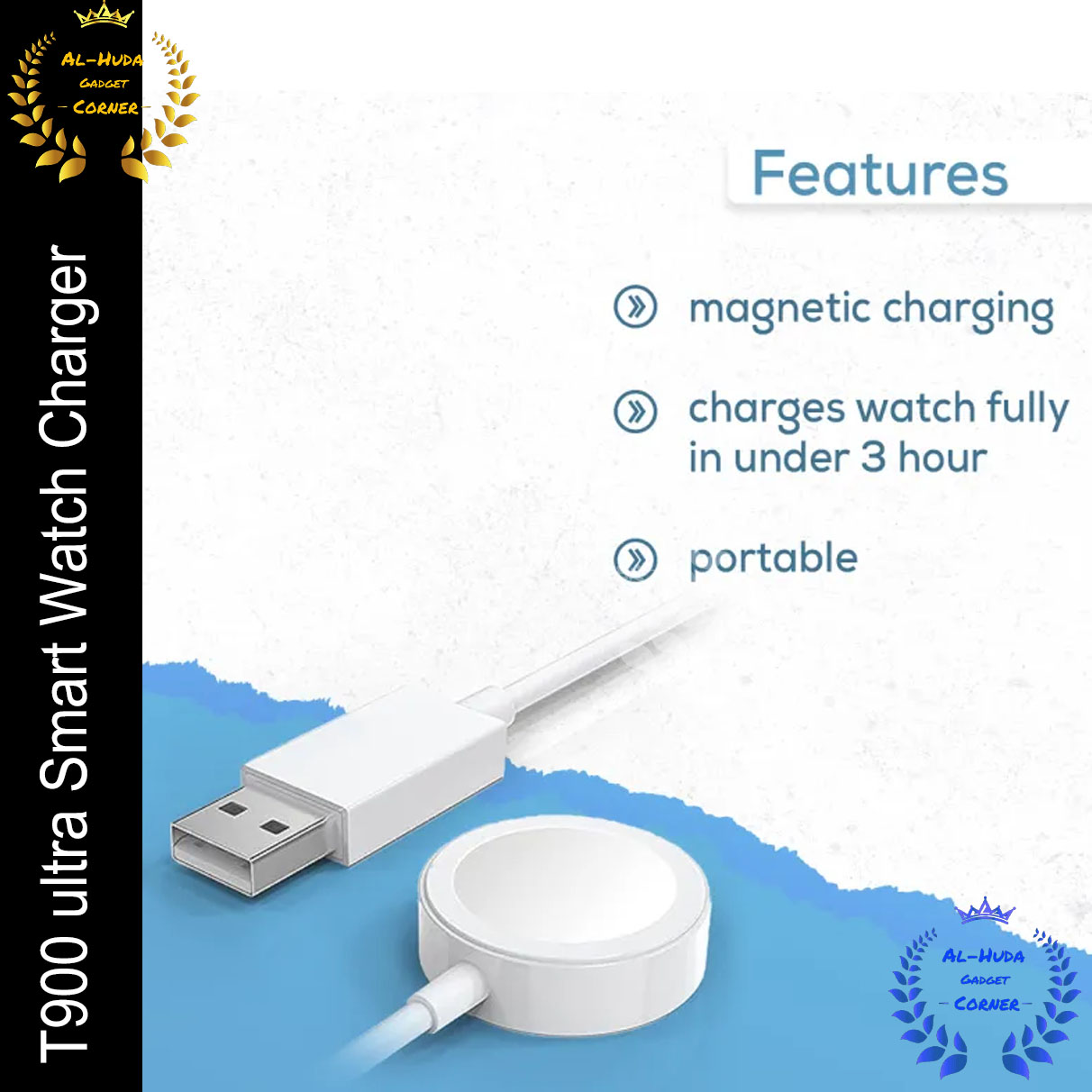 Picture of T900 ultra Smart Watch Charger colour white wireless charger (Best Quality)
