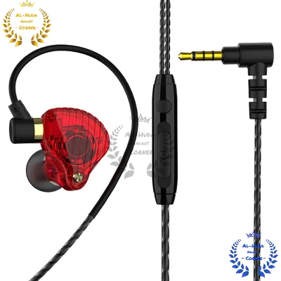 Picture of Qkz Sk3 Dual Driver Earphones Bass Sport Running Headset Hifi Monitor Earbuds Games Headphones With Mic - Headphone - Headphone (Best Quality)