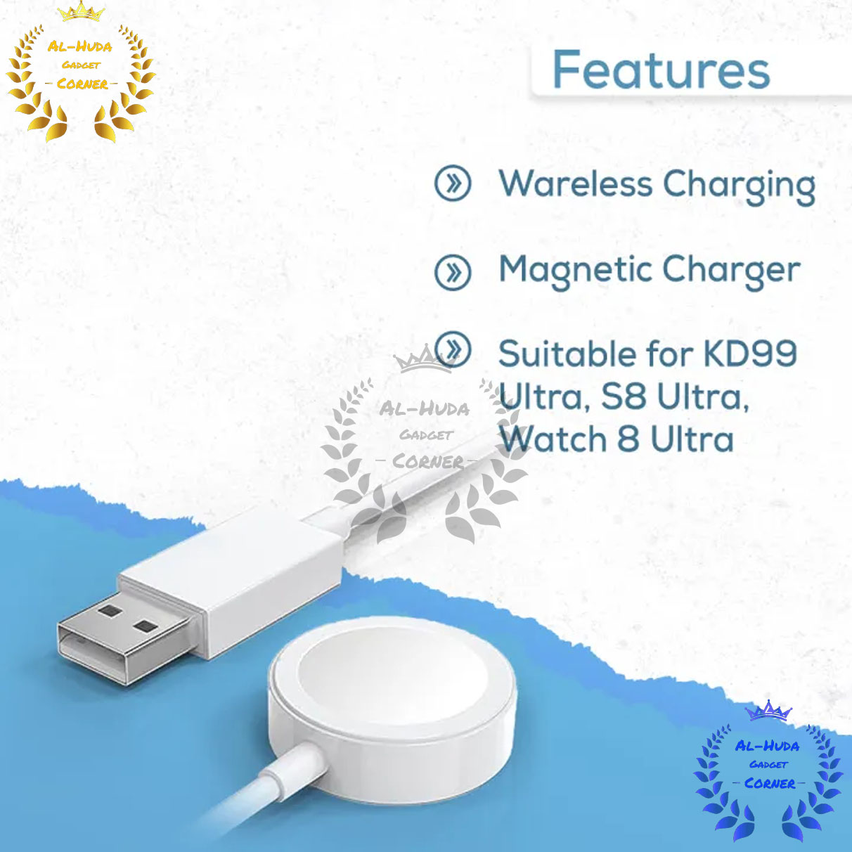 Picture of T800 ultra smartwatch warless charger-White