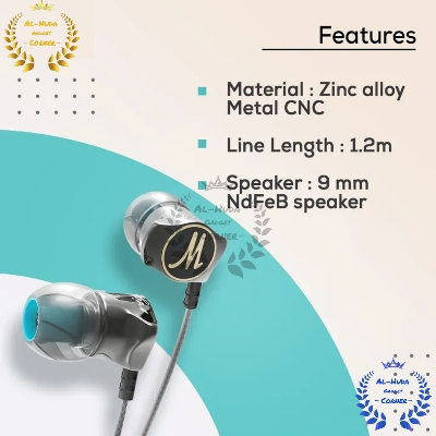 Picture of DM7 Zinc Alloy Hifi Super Bass In Ear Earphones - Black - Headphone - Headphone (Best Quality)