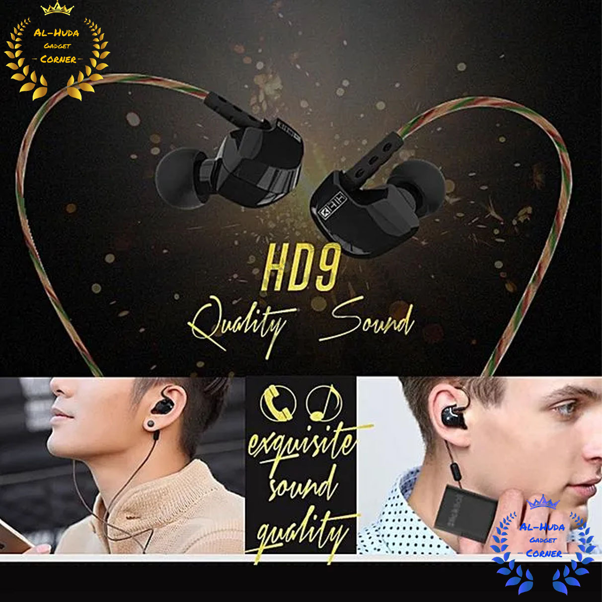 Picture of KZ HD9 Earphones HiFi Sport Earbuds Copper Earhook ear Headphones In Ear EarphoneÂ