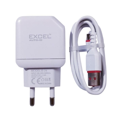 Picture of Excel Fast Charger Travel Charger Travel Adapter Fast Charging 3.1A Max Quick Excel Micro Usb+Typ C Charger - Charger (Best Quality)