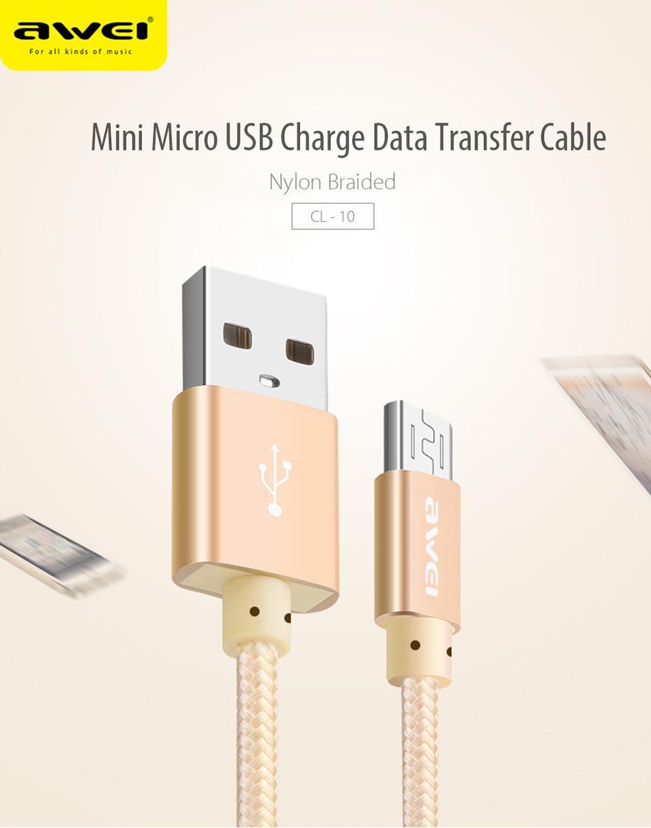 Picture of Awei CL 10 Micro USB Data Cable For Android with Fast Charging