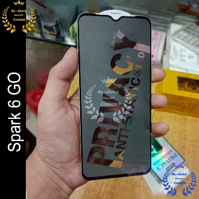 Picture of Privacy glass For Spark 6 GO Tempered Gorilla Glass Privacy Screen Protector