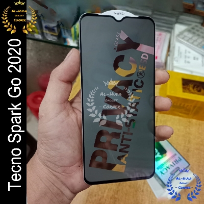 Picture of Privacy glass For Tecno Spark Go 2020 Tempered Gorilla Glass Privacy Screen Protector