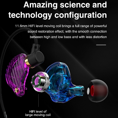 Picture of QKZ SK3 4 Core 3.5mm Plug Wired HiFi 9D Stereo Earphone Earbuds (Best Quality)