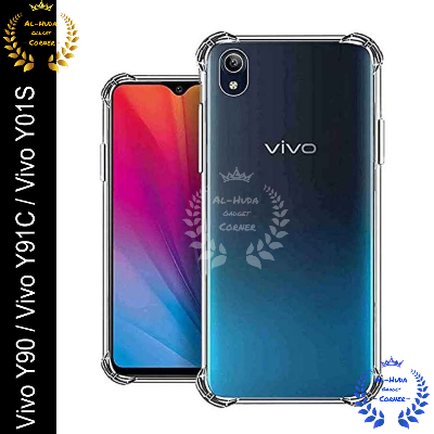 Picture of Shockproof & Transparent Crystal Clear Back Cover Case / Matte Protective Lens Flexible Back Cover for Vivo Y90 / Vivo Y91C / Vivo Y01S | Slim Silicone Cover with Soft Lining Shockproof Full Body Bumper Case