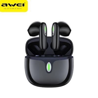 Picture of AWEI T39 TWS bluetooth 5.3 Earphone HiFi Stereo 300mAh Battery Touch Control Mini Semi-in-ear Sports Headphone with Mic (Best Quality)