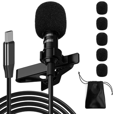 Picture of Lavalier Microphone for Type-C,Phone Microphone,USB C Microphone,for Interview, Video, Recording - Microphone