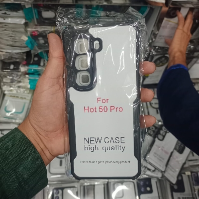 Picture of Xundd Back Cover for Infinix Hot 50 Pro Transparent Hybrid Hard PC Back Bumper