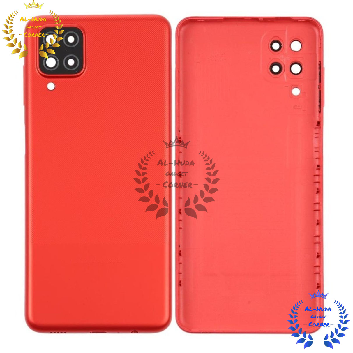 Picture of Replacement Back Panel for Samsung Galaxy A12 Battery Back Door with camera glass.