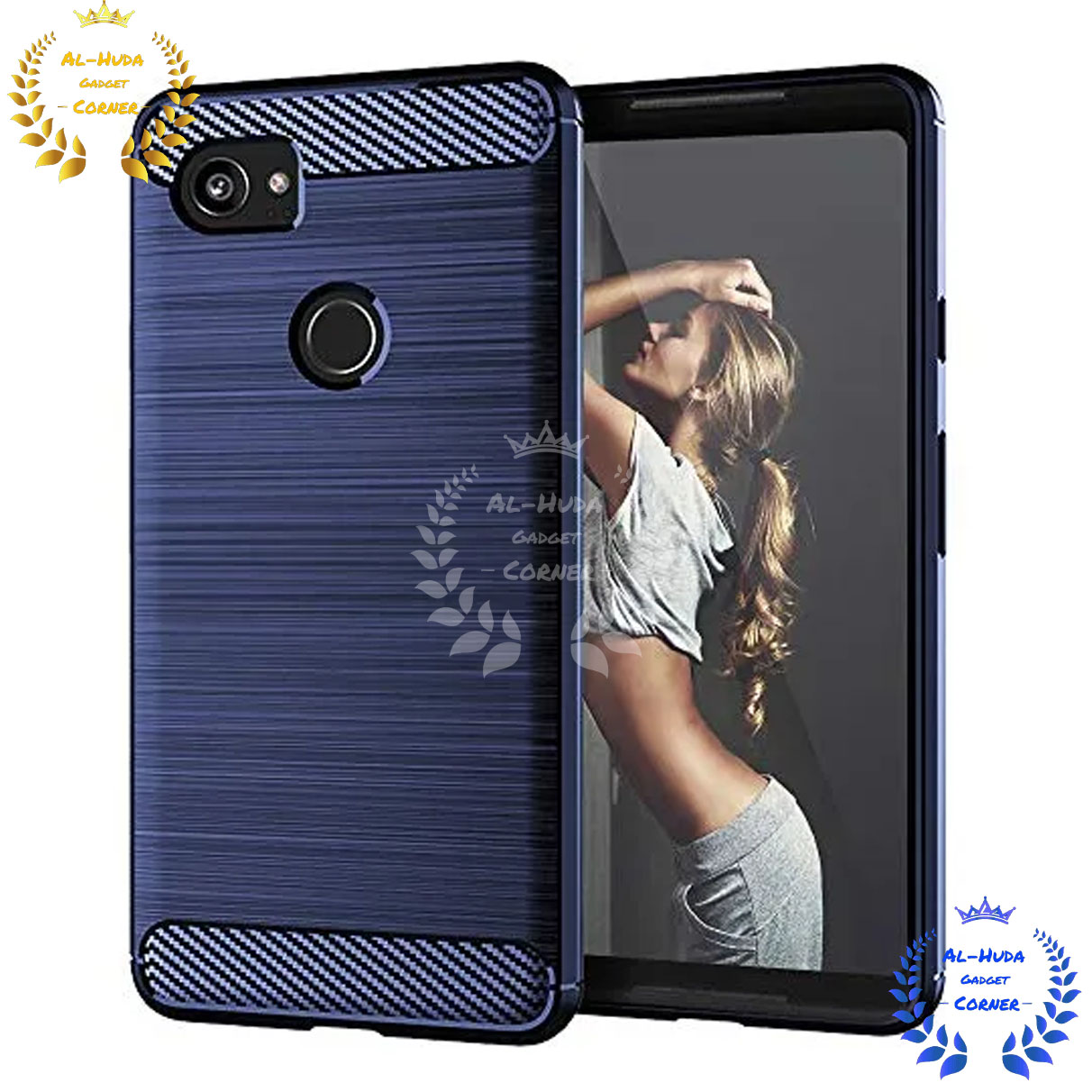Picture of Spigen cover For Google Pixel 2 XL Carbon Fiber Back cover Soft Slim Fashion Non-Slip Protective Carbon Fiber Phone Case