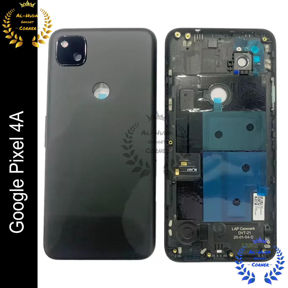 Picture of Back Shell Google Pixel 4A 4G Back Glass Battery Cover Housing Case for Google Pixel 4A 4G Rear Door Cover Rear Door Cover