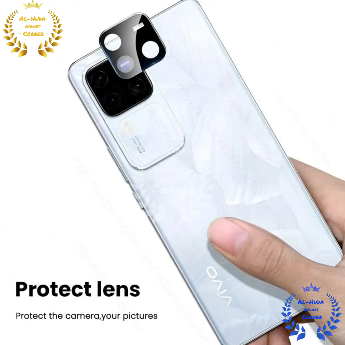 Picture of vivo V30 Pro 5G Back 9H Full Camera Lens Protector Rear 9H 3D Camera Lens Protector,Upgraded HD,Clear Scratch Resistant [With Photo Friendly Flash Cut]