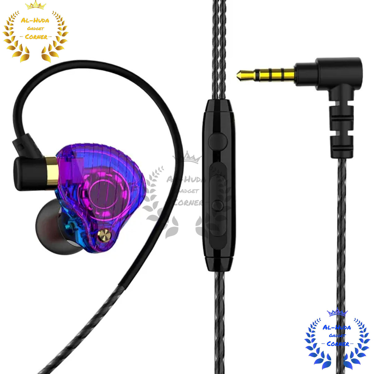Picture of Quality-Full Qkz Sk3 Dual Driver Earphones Bass Sport Running Headset Hifi Monitor Earbuds Games Headphones With Mic - Headphone - Headphone