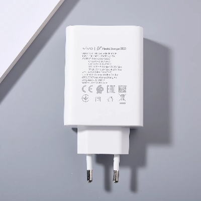 Picture of original Vivo 66W FlashCharge 2.0 Charger for Vivo X Series & Latest/5G Phones.For Vivo V23 , V23e , V23e 5G , V23 5G , V23 Pro , V25 , V25 , Y35 ,Y55 , Y76 5G , Y75 ,  Y78 , Y78+ , iQOO Z7 , iQOO Z7s , iQOO Pad , X70 Pro