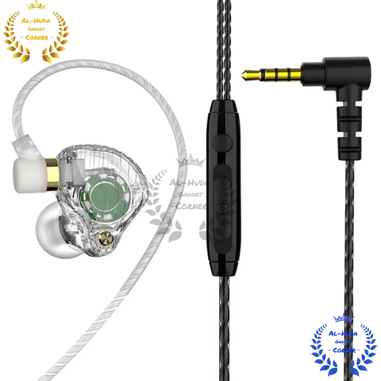 Picture of Quality-Full Qkz Sk3 Dual Driver Earphones Bass Sport Running Headset Hifi Monitor Earbuds Games Headphones With Mic - Headphone - Headphone