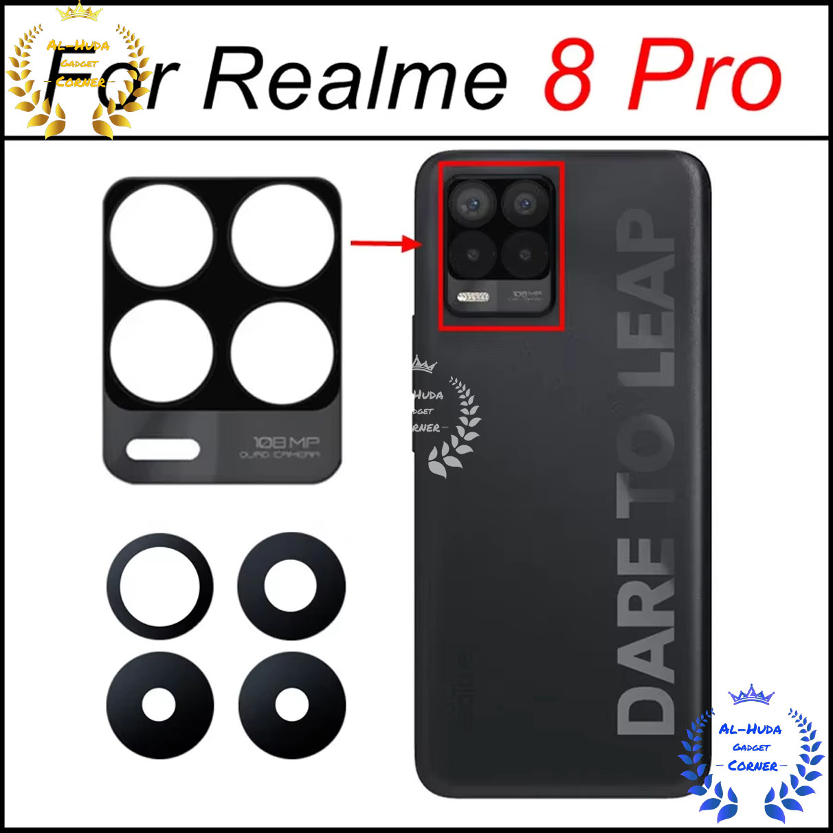 Picture of Main Back Camera Glass Lens / main Back Camera Lens / Back main Camera Glass Lens / Back main Camera Lens / Rear Back Camera Glass for Realme 8 2021 / 8 Pro 2021