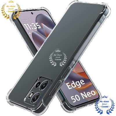 Picture of Shockproof & Transparent Crystal Clear Back Cover Case / Matte Protective Lens Flexible Back Cover for Motorola Edge 50 Neo | Slim Silicone Cover with Soft Lining Shockproof Full Body Bumper Case