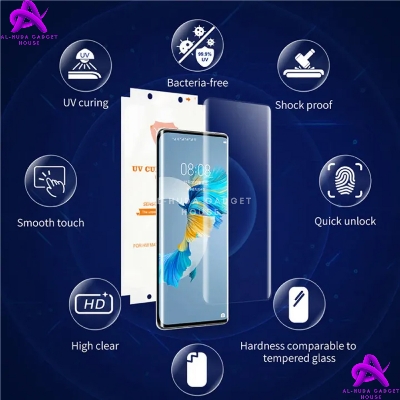 Picture of Premium UV Tempered Glass For Honor 200 5G Screen Protector Curved with Liquid Glue and UV Light -Transparent Clear