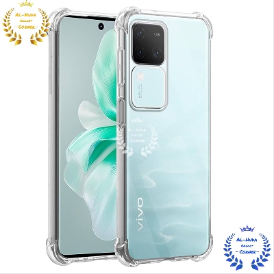 Picture of Shockproof & Transparent Crystal Clear Back Cover Case / Matte Protective Lens Flexible Back Cover for Vivo V30 Pro 5G | Slim Silicone Cover with Soft Lining Shockproof Full Body Bumper Case