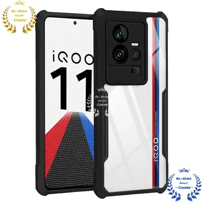 Picture of Shockproof & Transparent Crystal Clear Back Cover Case / Matte Protective Lens Flexible Back Cover for IQOO 11 5G | Slim Silicone Cover with Soft Lining Shockproof Full Body Bumper Case