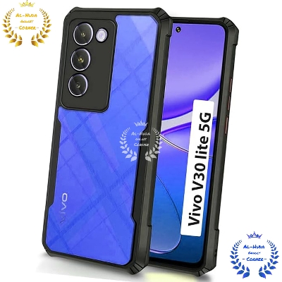 Picture of Shockproof & Transparent Crystal Clear Back Cover Case / Matte Protective Lens Flexible Back Cover for Vivo V30 lite 5G | Slim Silicone Cover with Soft Lining Shockproof Full Body Bumper Case